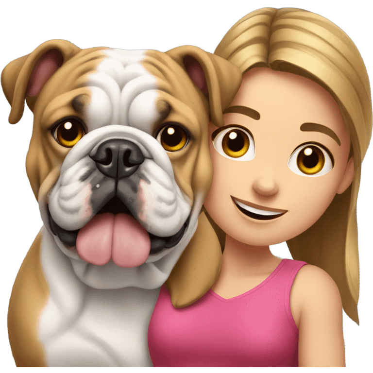 bulldog inglés with a girl emoji