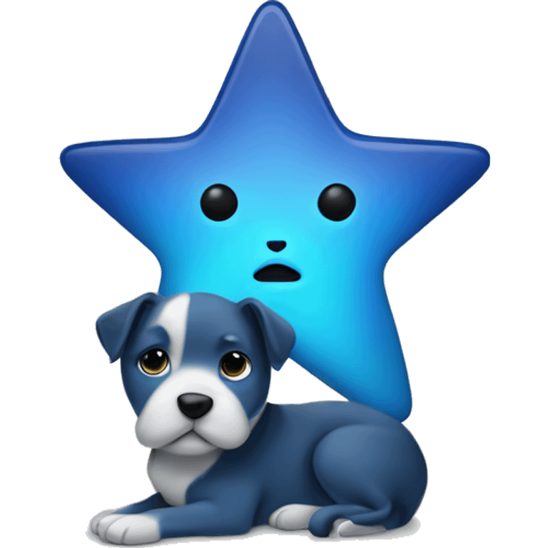 blue star with g inside being held by a dog emoji