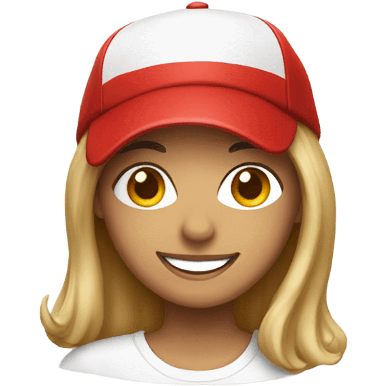 smiling girl with a MAGA hat emoji