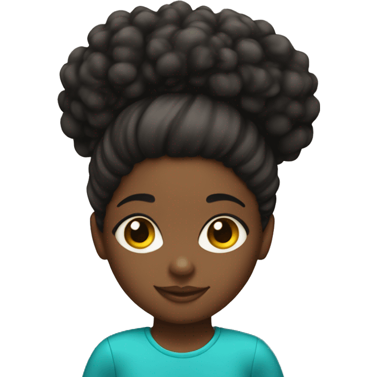 Black girl with Afro puffs emoji