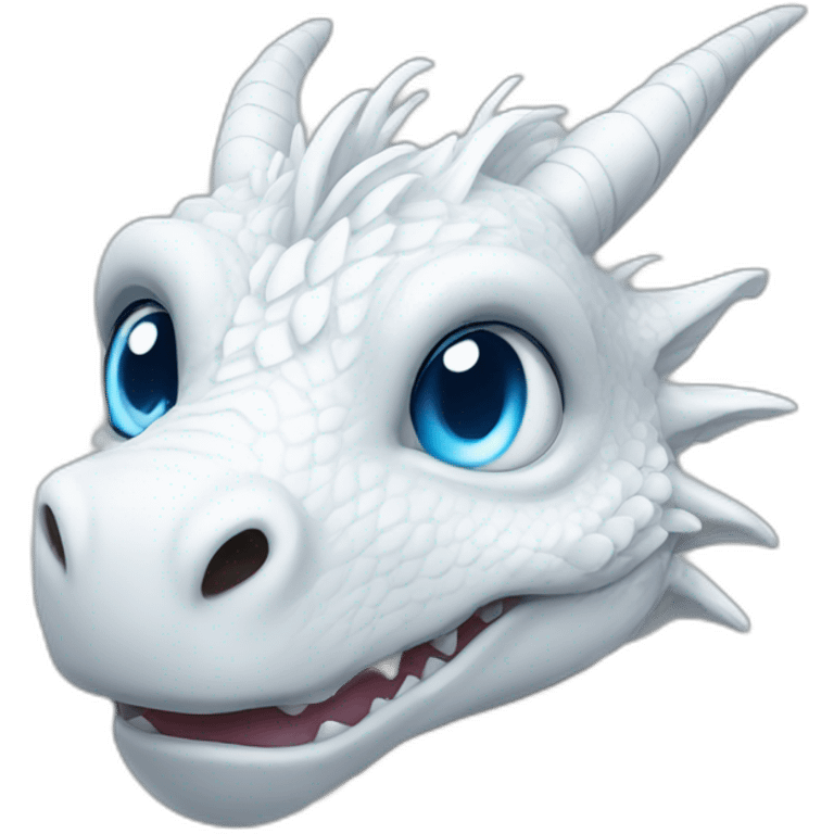 White Dragon with a Blue eyes realist emoji