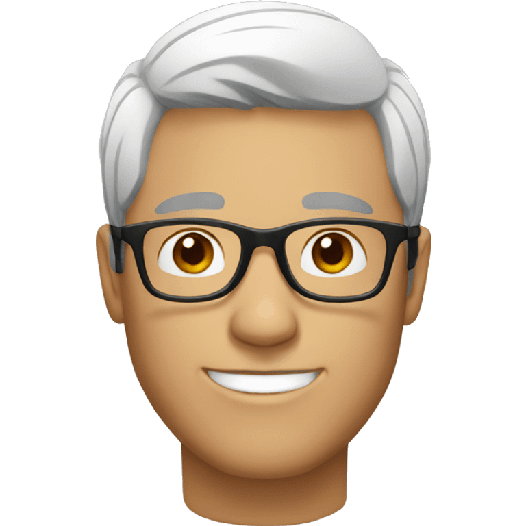 a guy white with glasses, brown and short hair emoji