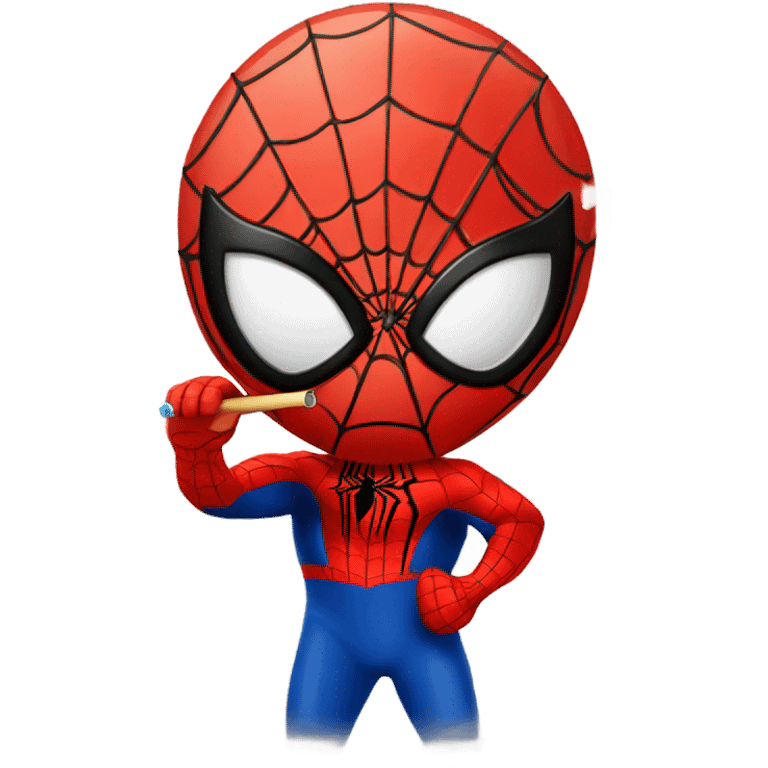 Spider-Man blowing a party blower emoji