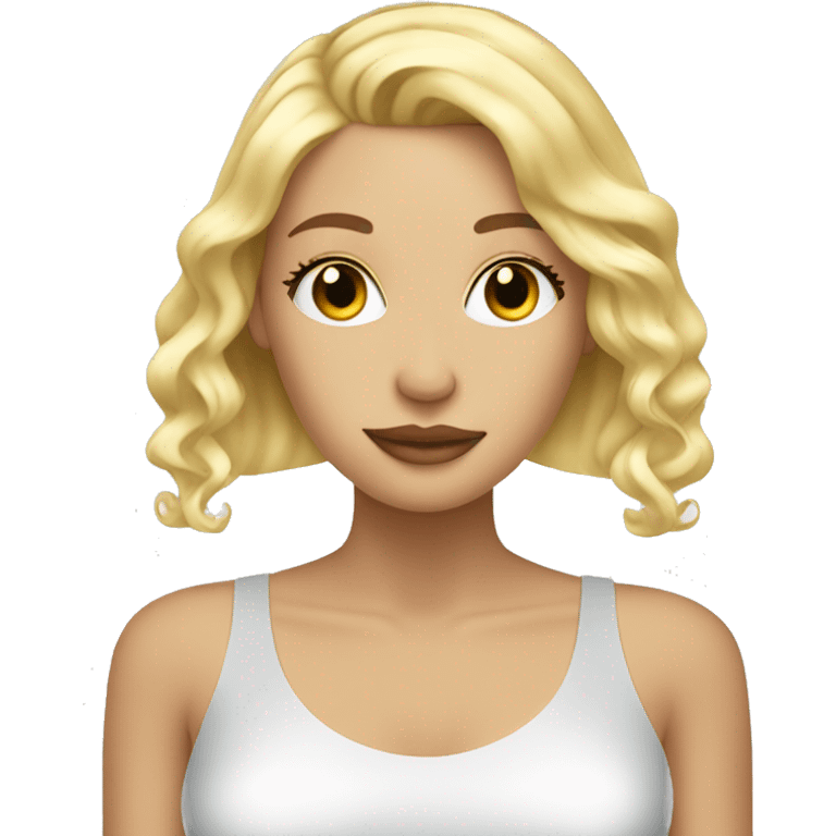 beauty woman looking in the mirror with blonde hair   emoji