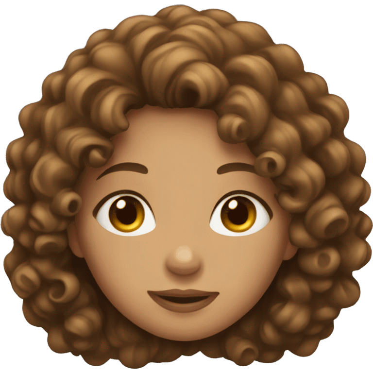 Girl With brown curly hair emoji