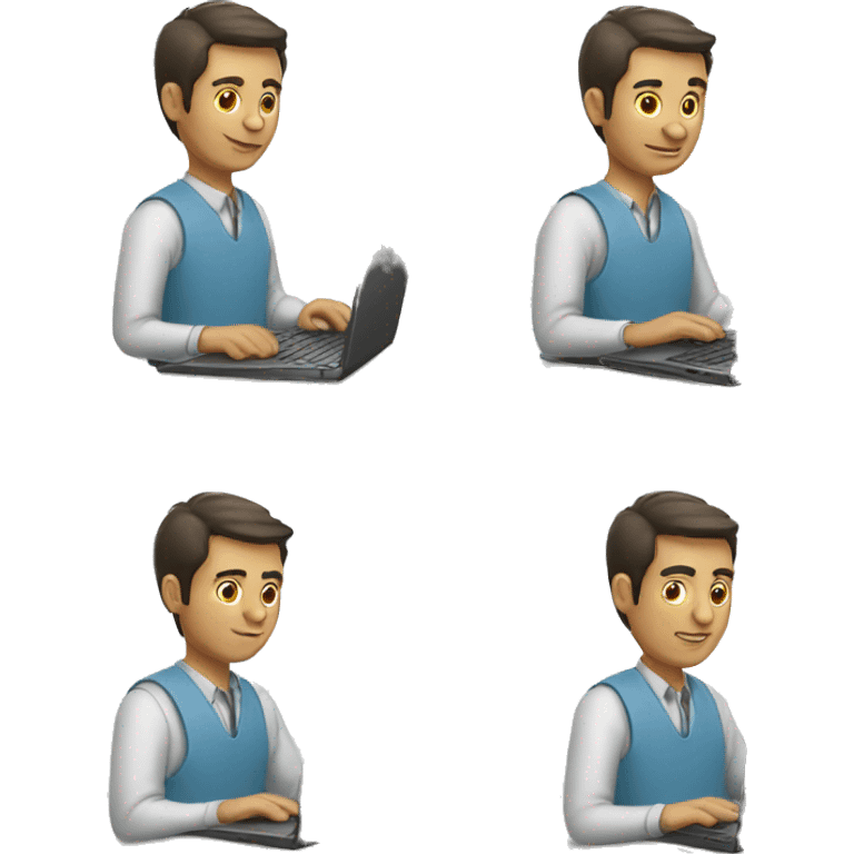 laptop working man emoji