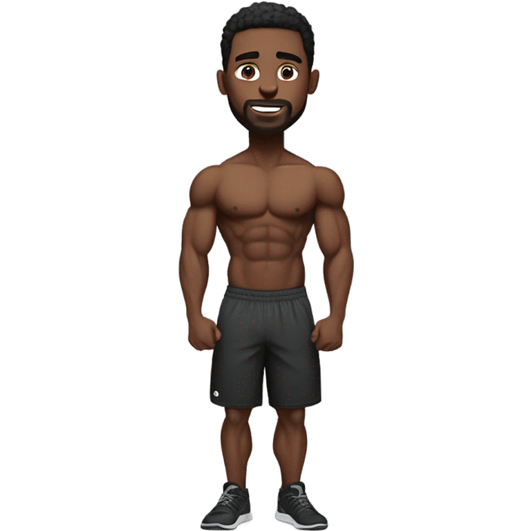 black male fitness trainer emoji