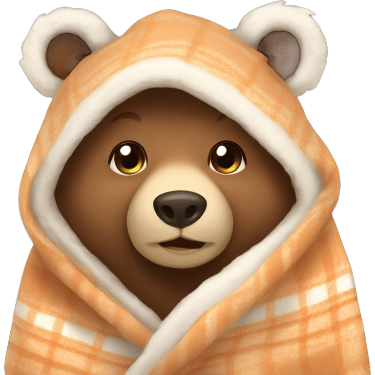 bear cozy in blanket emoji