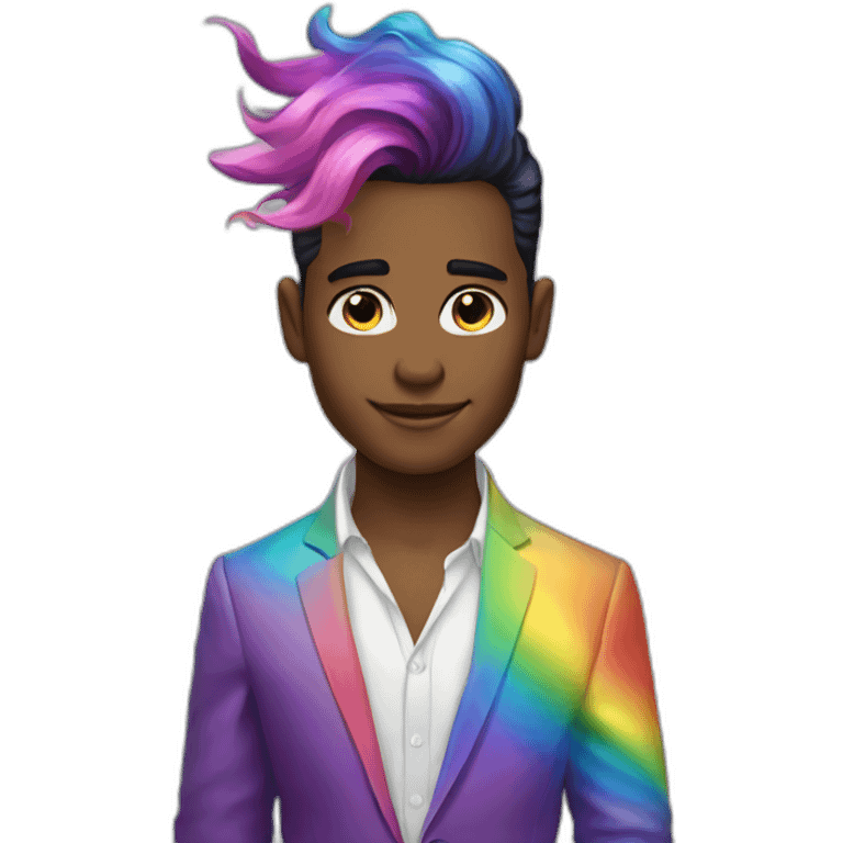 Posh-boy-with-rainbow-unicorn-hair emoji