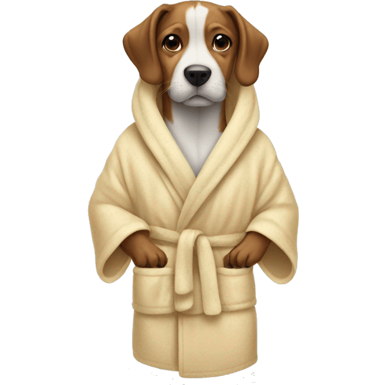 dog wearing bathrobe emoji