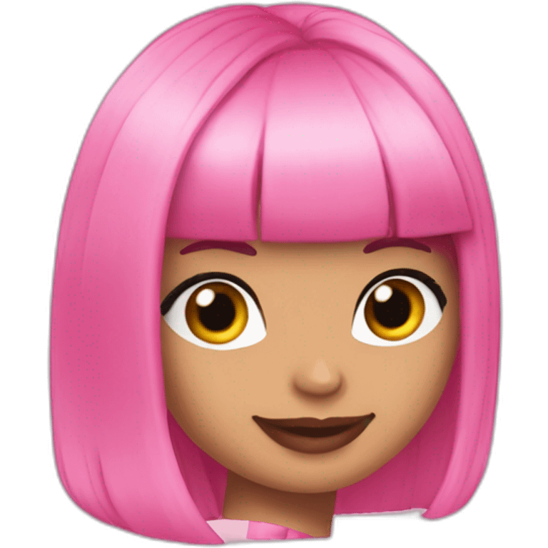 Nicki Minaj reel cheveux rose emoji