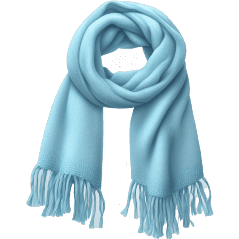 Realistic light blue winter scarf isolated. emoji