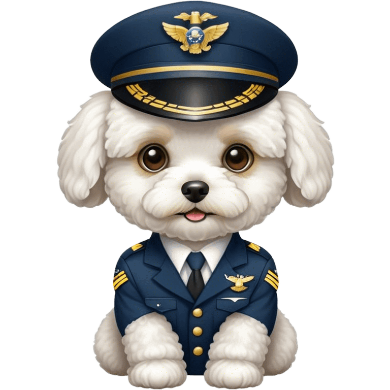 White Maltipoo airplane pilot emoji