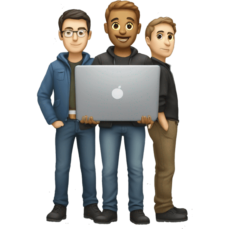 group of developers with a laptop emoji