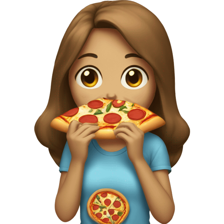 A girl eating a pizza  emoji