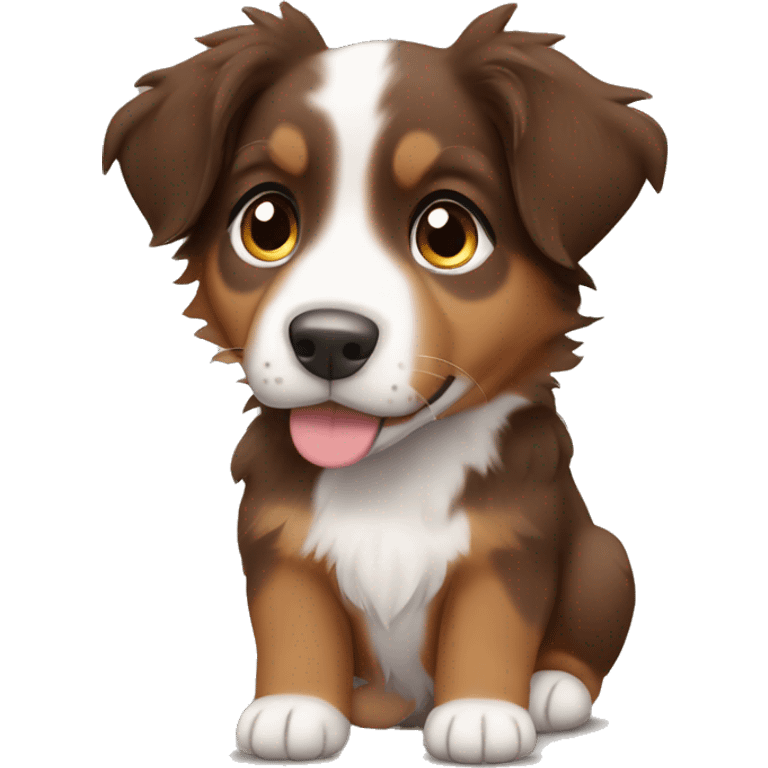 Brown Australian shepherd puppy emoji