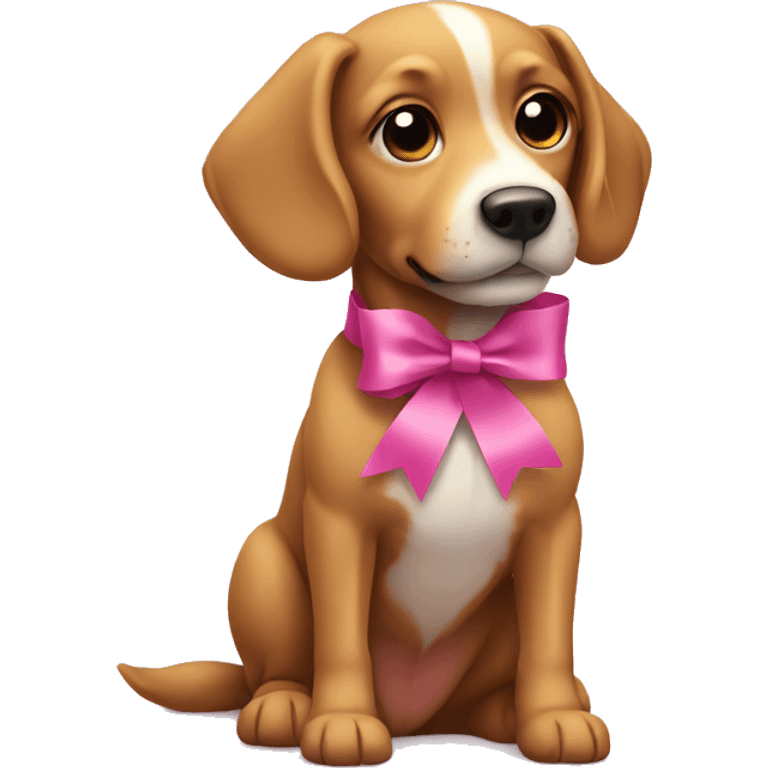 dog with a pink ribbon emoji