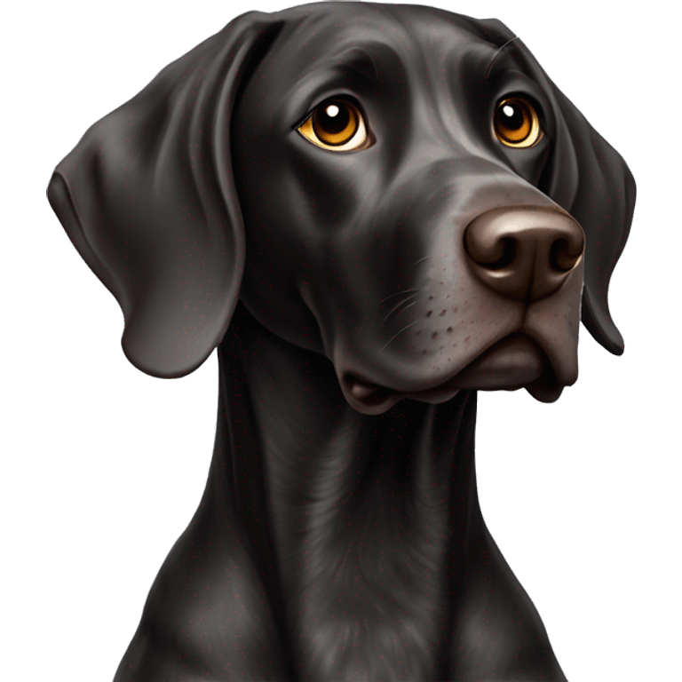 Black German short haired pointer emoji