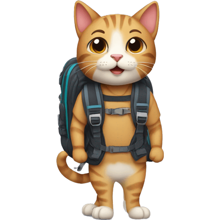 cat wearing backpack emoji