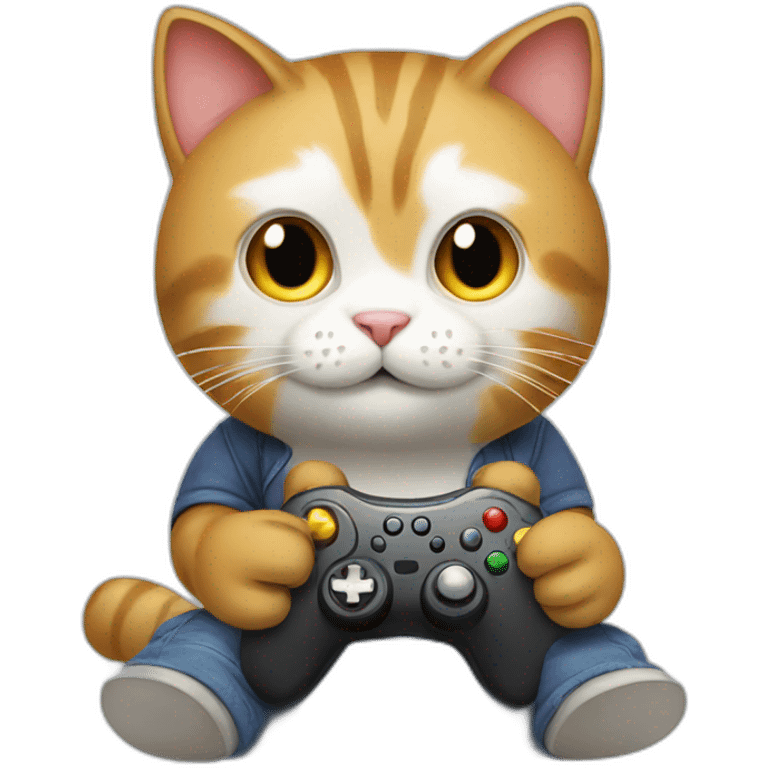 Cat playing video games emoji