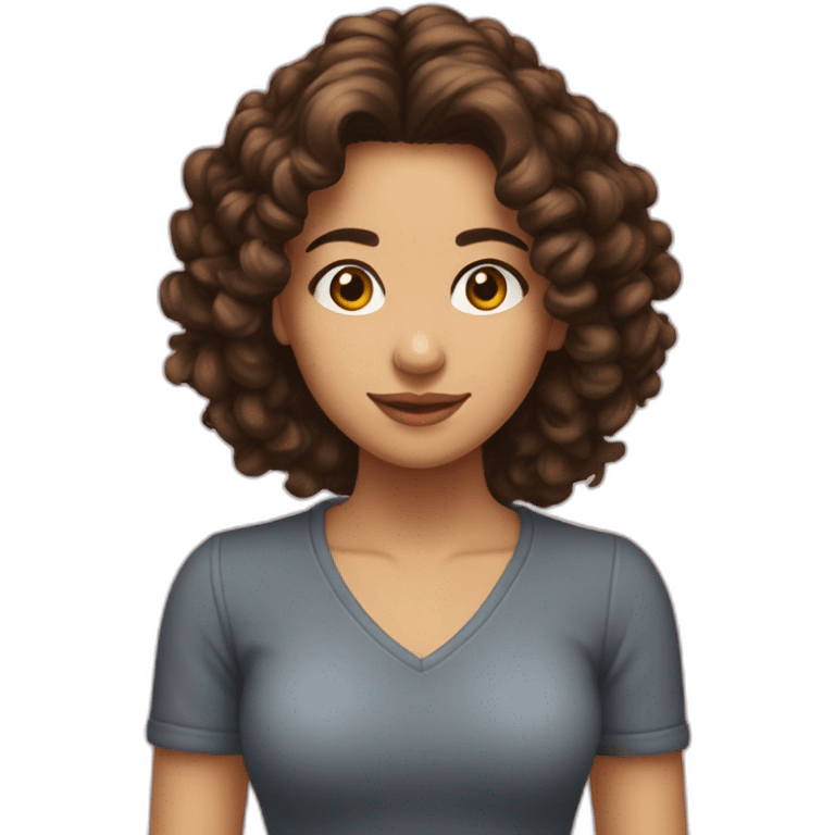 Fille brune cheveux bouclés emoji