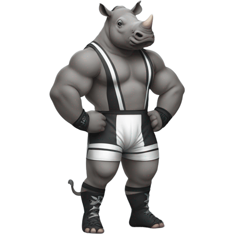 Rhino in a wrestling outfit emoji