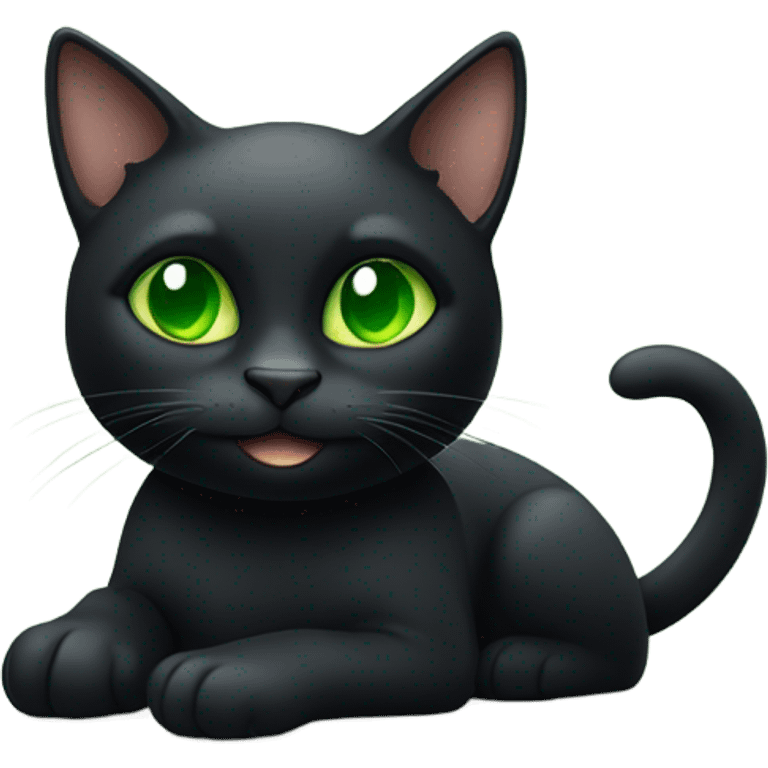  black cat with mischievous smile emoji