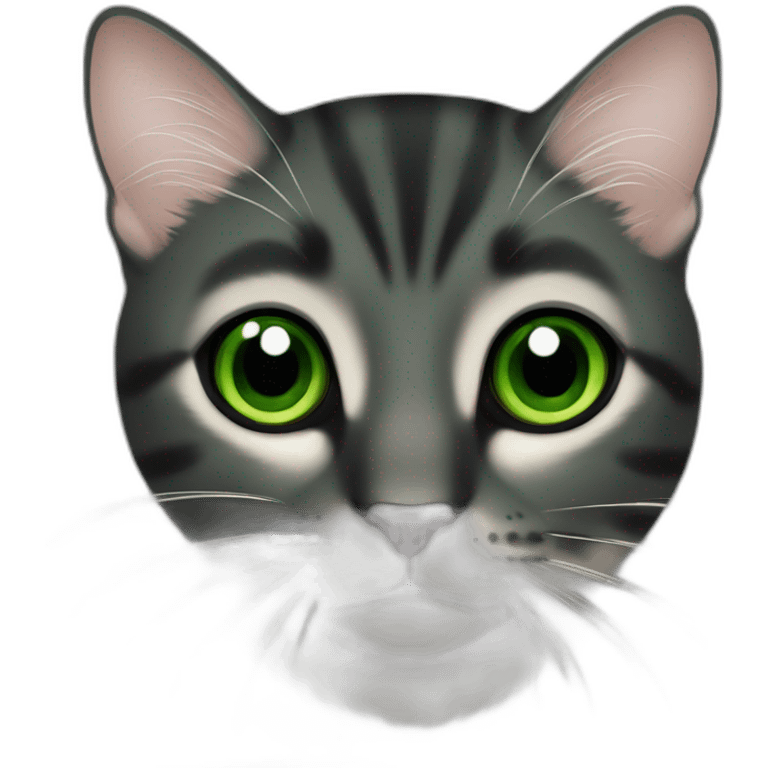 Gato negro ojos verdes emoji