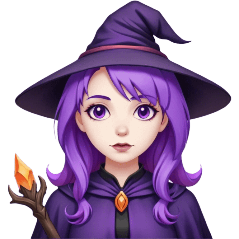  witch girl purple hair emoji