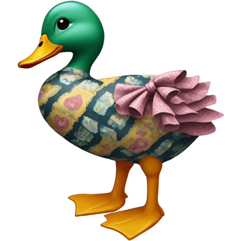 Duck with a dress emoji