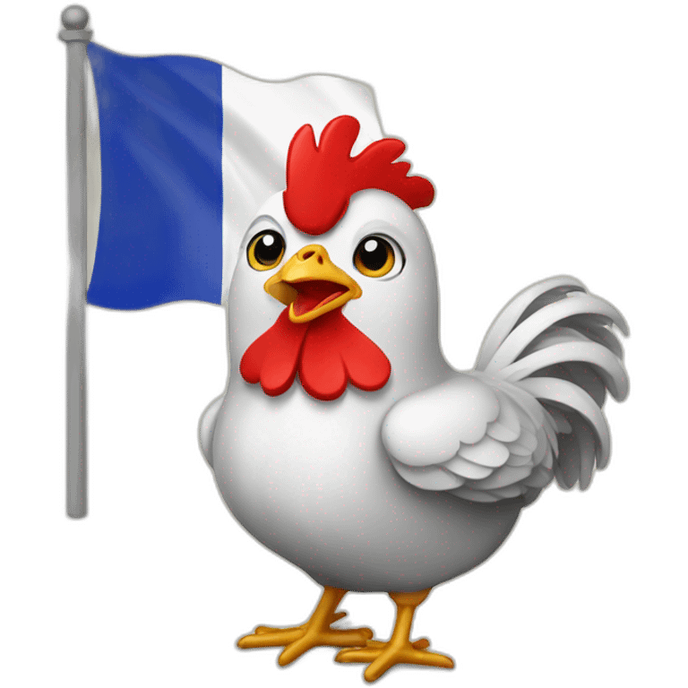 Chicken with france flag emoji