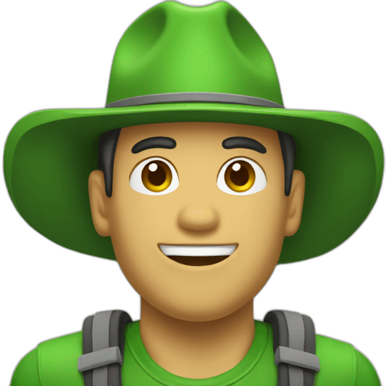 vaca feliz con sombrero verde emoji