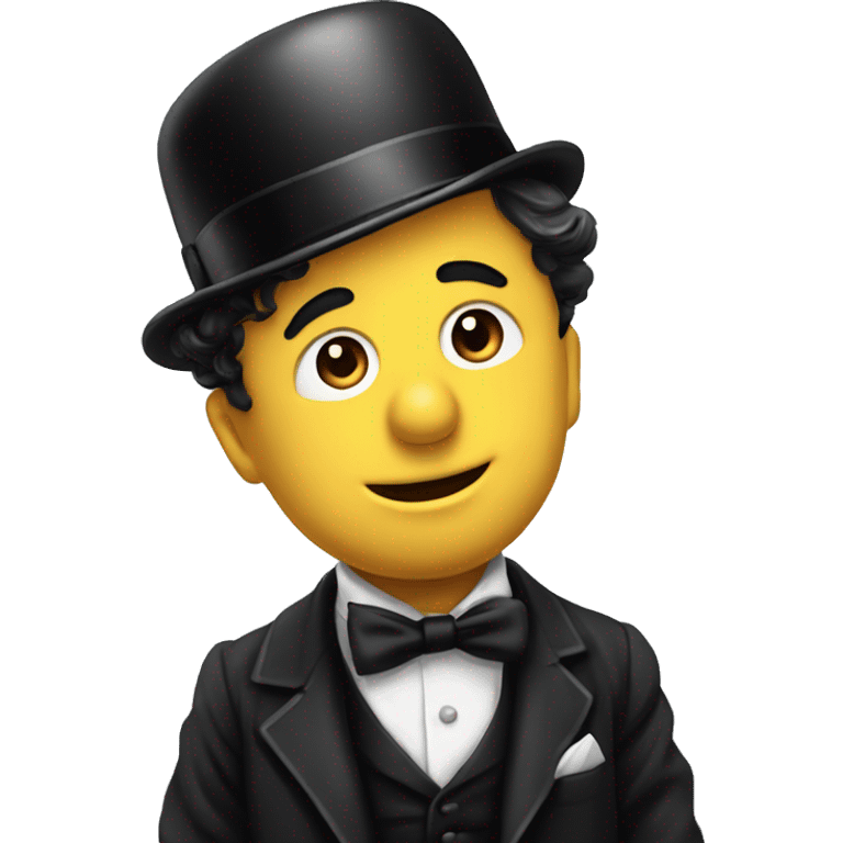 charlie Chaplin bow down with hat removing gratitute emoji