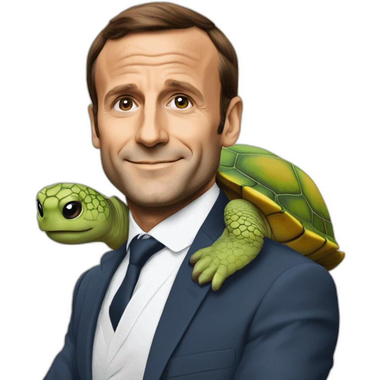 macron sur une tortue emoji