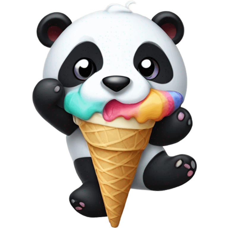 Panda eating ice cream emoji