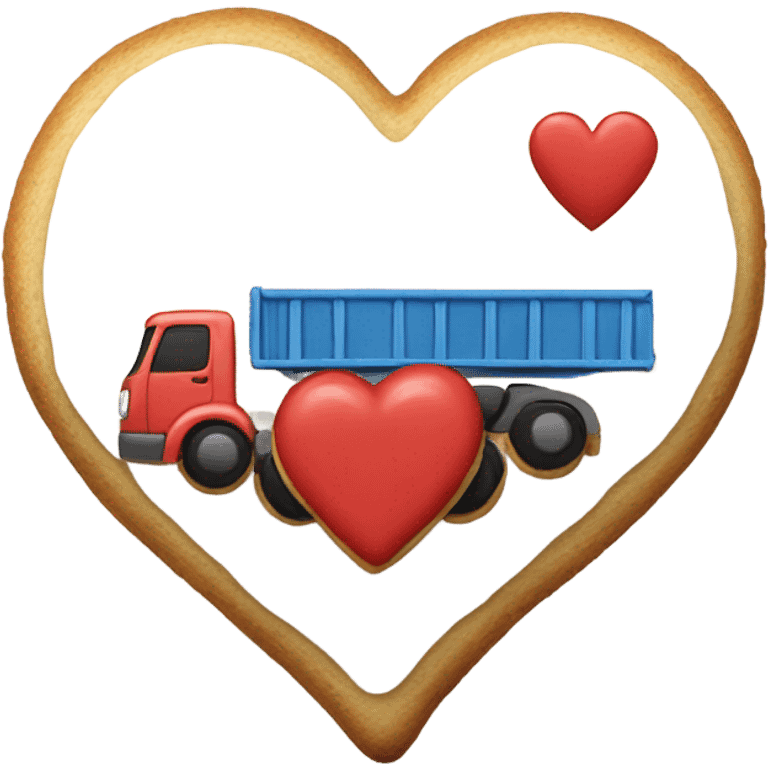 cookie heart with semi truck emoji