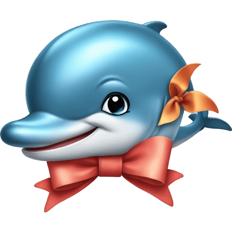 dolphin with a bow  emoji