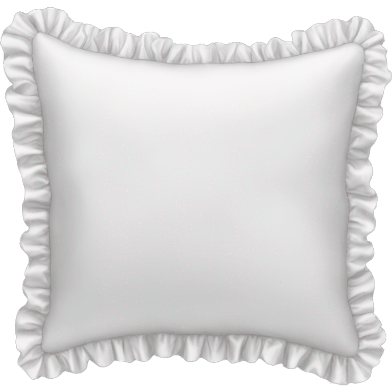 White satin ruffled pillow  emoji