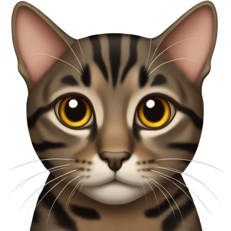 Black brown tabby cat emoji