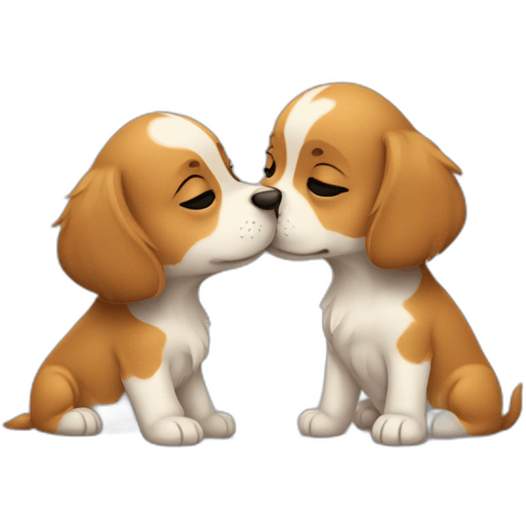 Cute Dogs kissing emoji