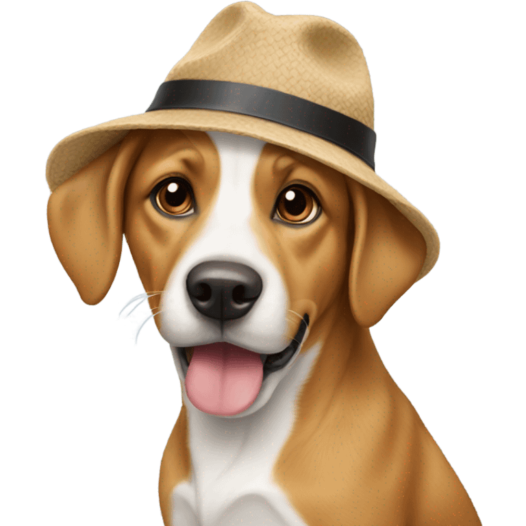 Dog wearing a hat emoji