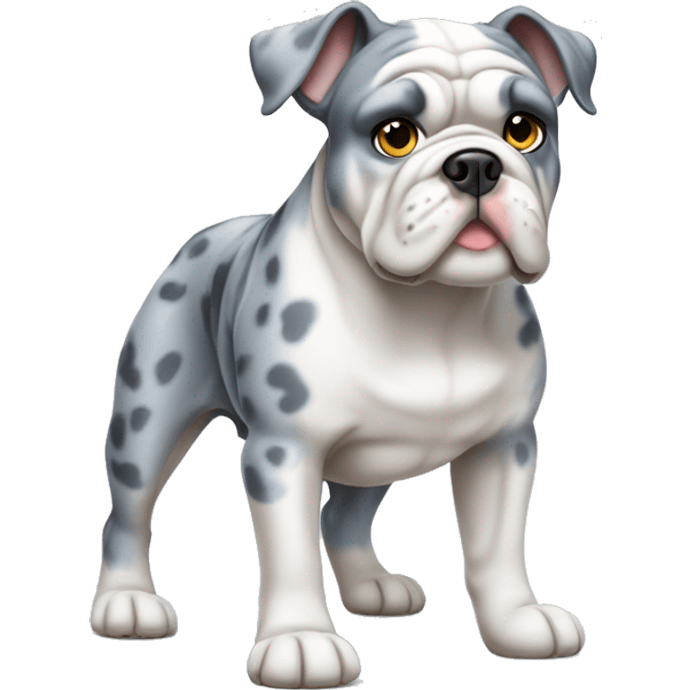 Blue Merle bulldog full body emoji