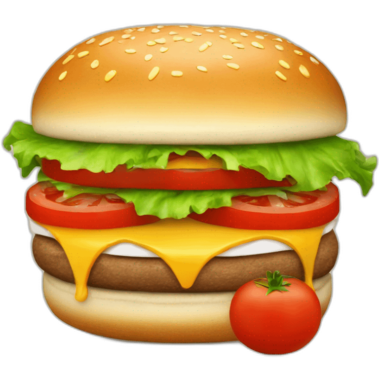 tomato and cheese burger emoji