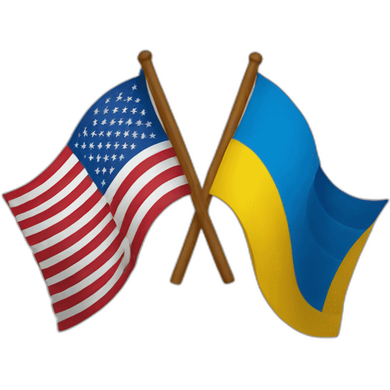 Ukrainian and USA flags emoji