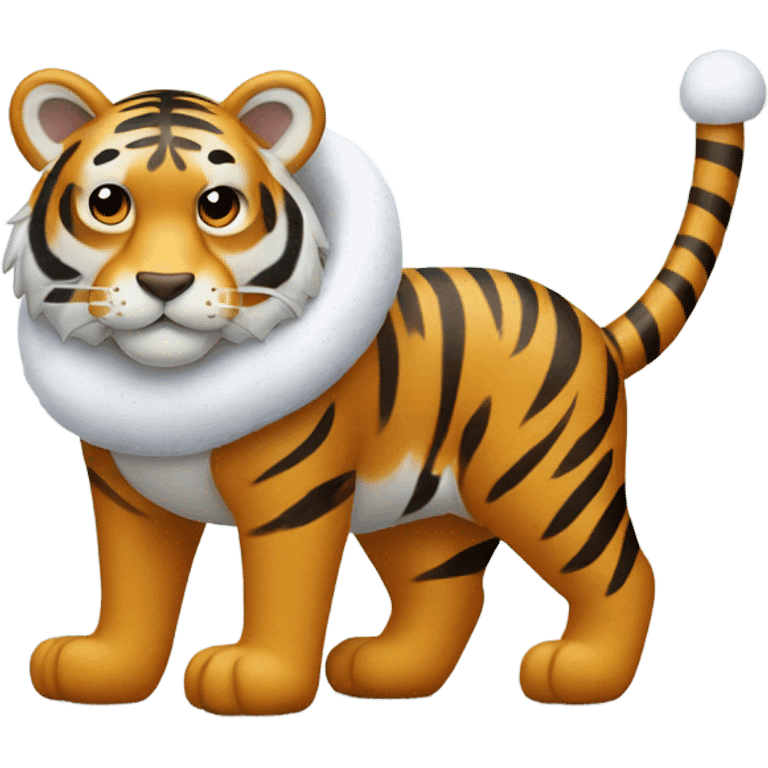 Tiger wearing snow boots emoji