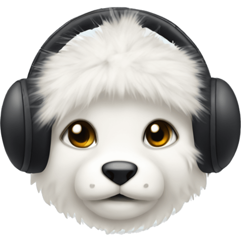 White earmuffs with furs emoji