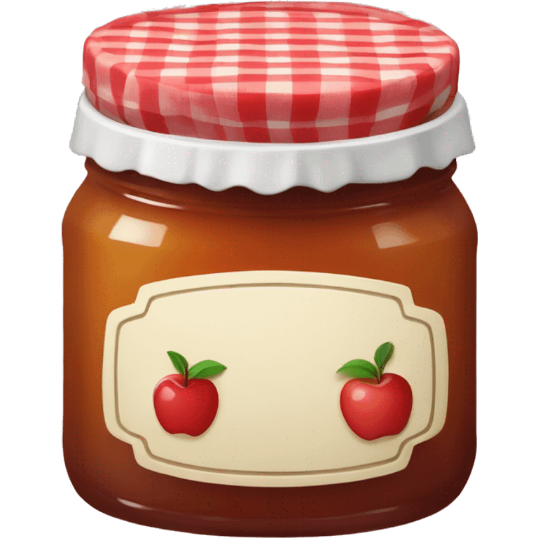 apple jam with gingham lid emoji