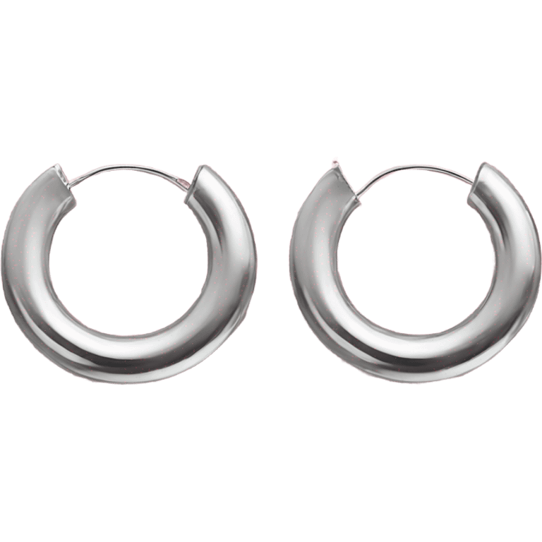 silver chunky hoop earrings emoji