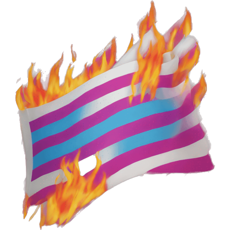 Transgender flag with flames emoji