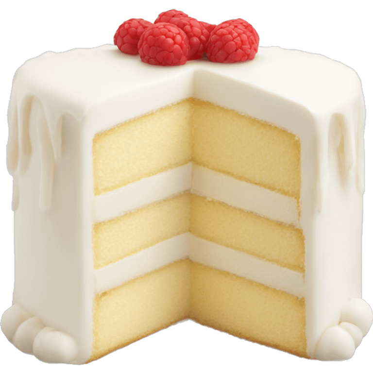 soft white cake with cream  emoji